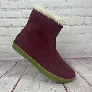 Birkenstock Lille Suede Fleece Lined Burgundy Boots Women's Size 5 / EU 36
